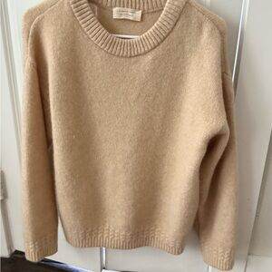 Sezane Classic Tan Crew Neck Sweater